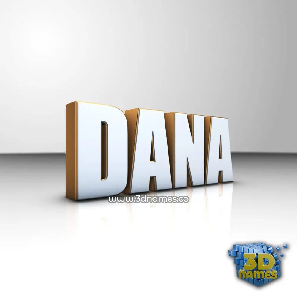 dana in White'n'Gold style - 3D name wallpaper