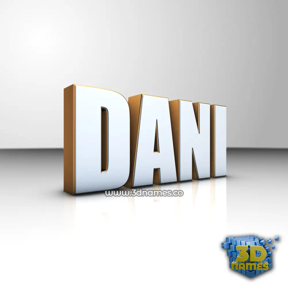 dani in White'n'Gold style - 3D name wallpaper