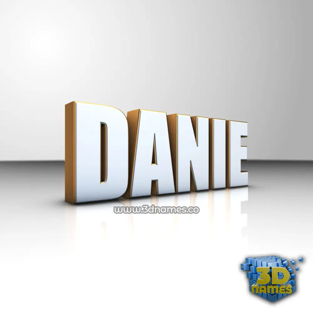 danie in White'n'Gold style - 3D name wallpaper