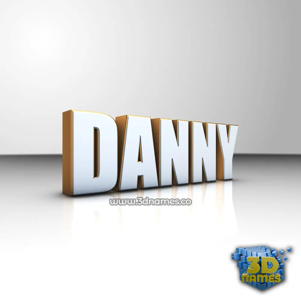 danny in White'n'Gold style - 3D name wallpaper