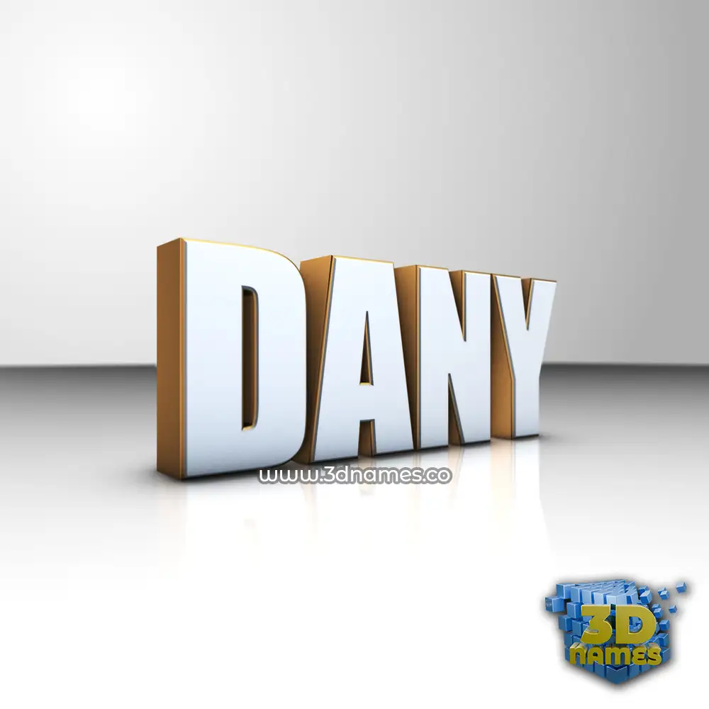 dany in White'n'Gold style - 3D name wallpaper