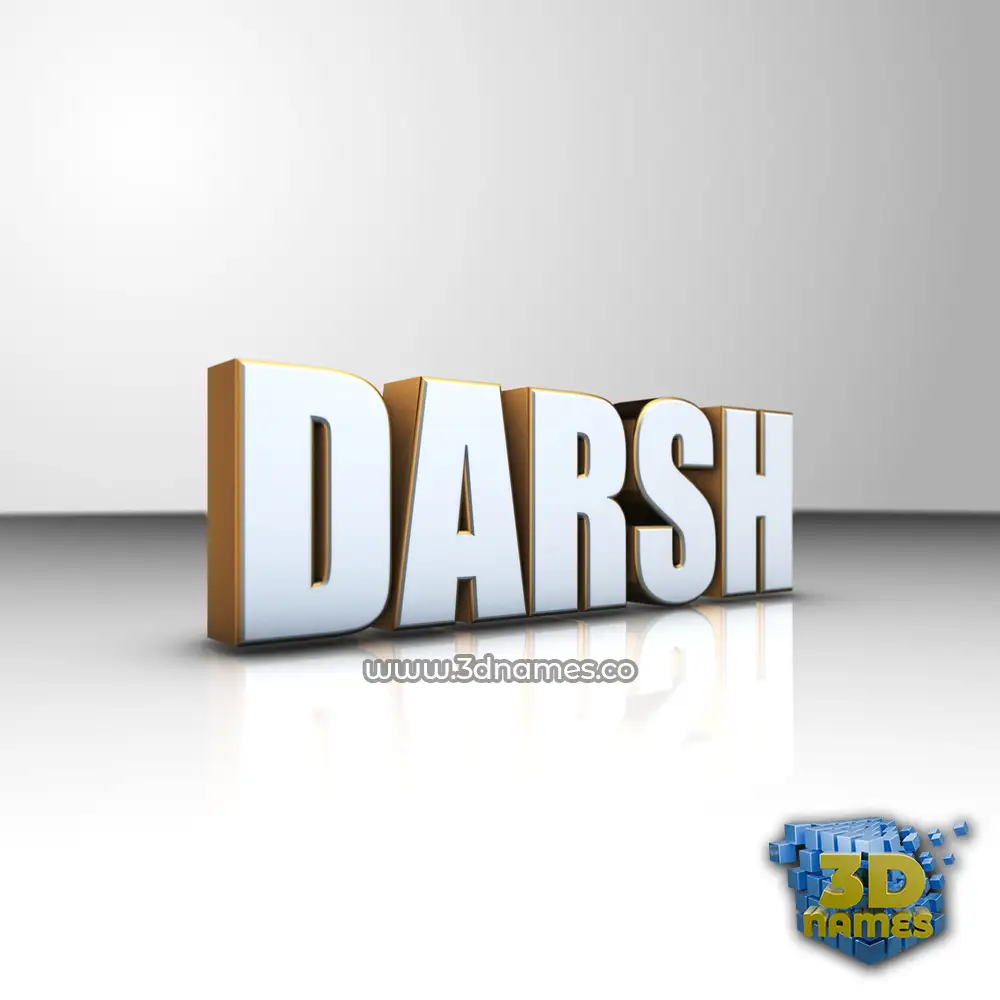 darsh in White'n'Gold style - 3D name wallpaper