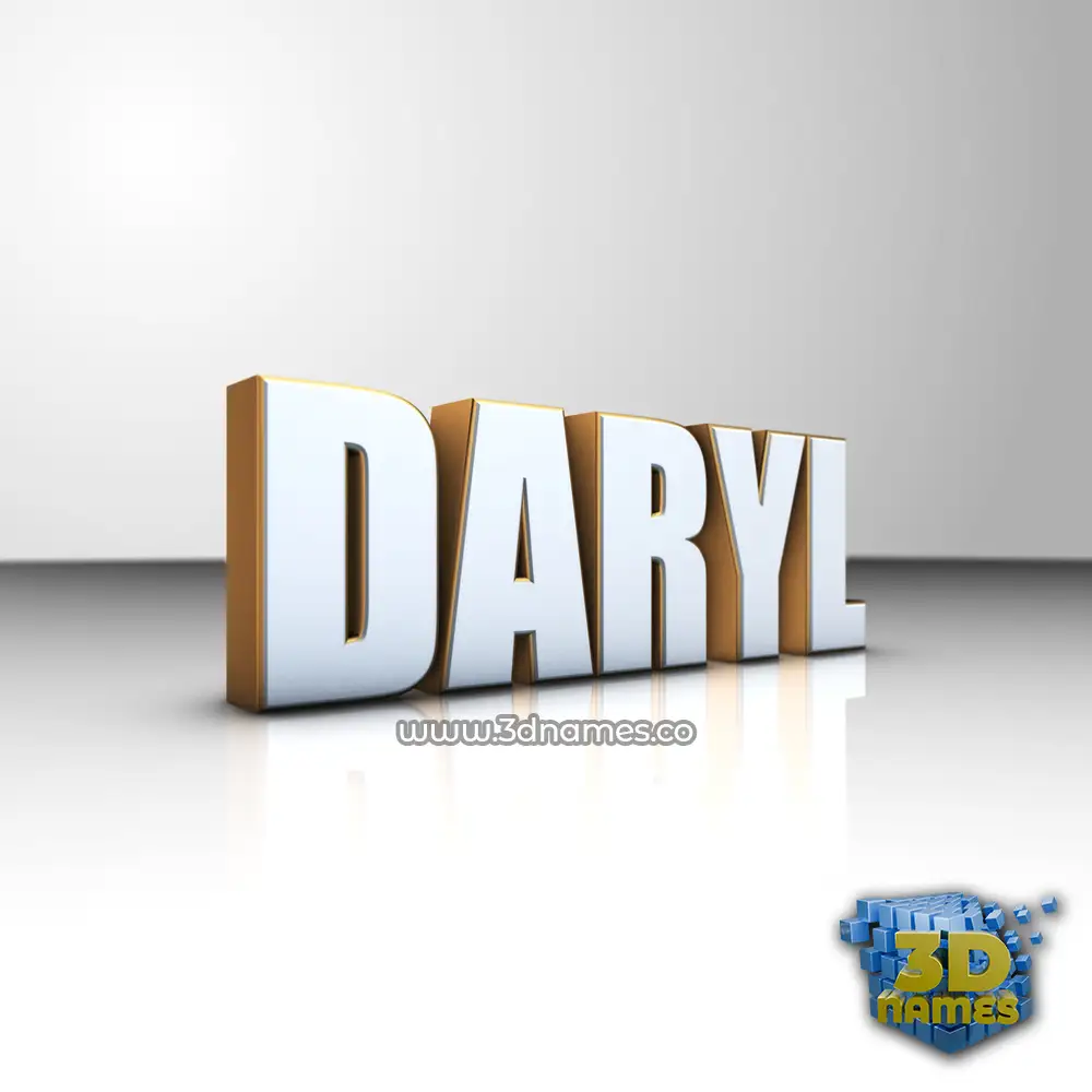 daryl in White'n'Gold style - 3D name wallpaper