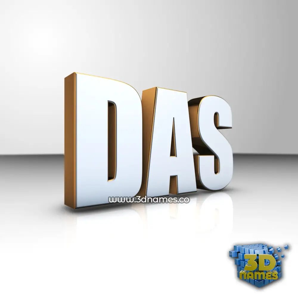 das in White'n'Gold style - 3D name wallpaper
