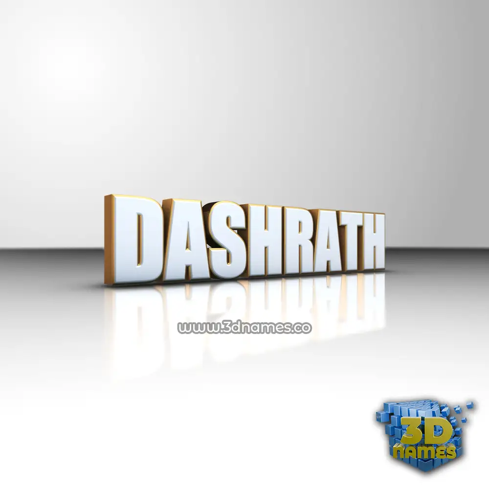 dashrath in White'n'Gold style - 3D name wallpaper