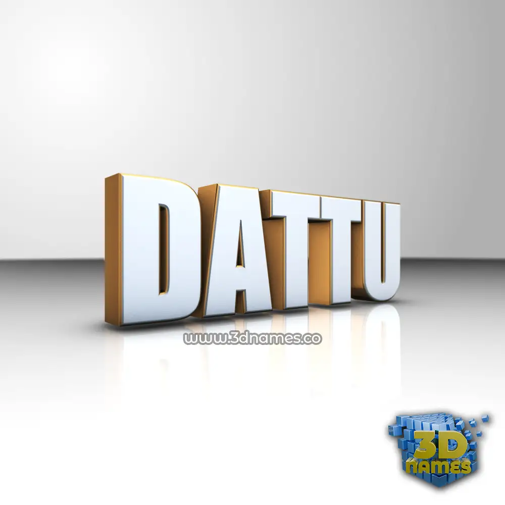 dattu in White'n'Gold style - 3D name wallpaper