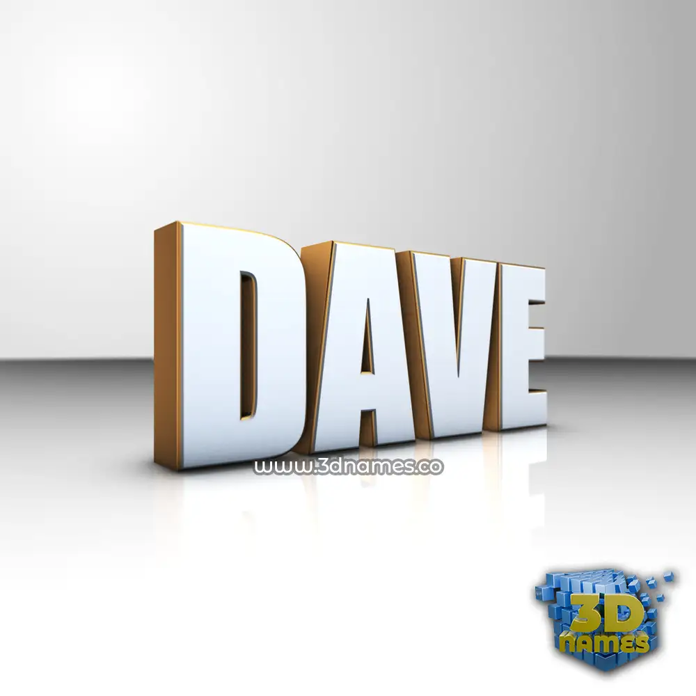 dave in White'n'Gold style - 3D name wallpaper
