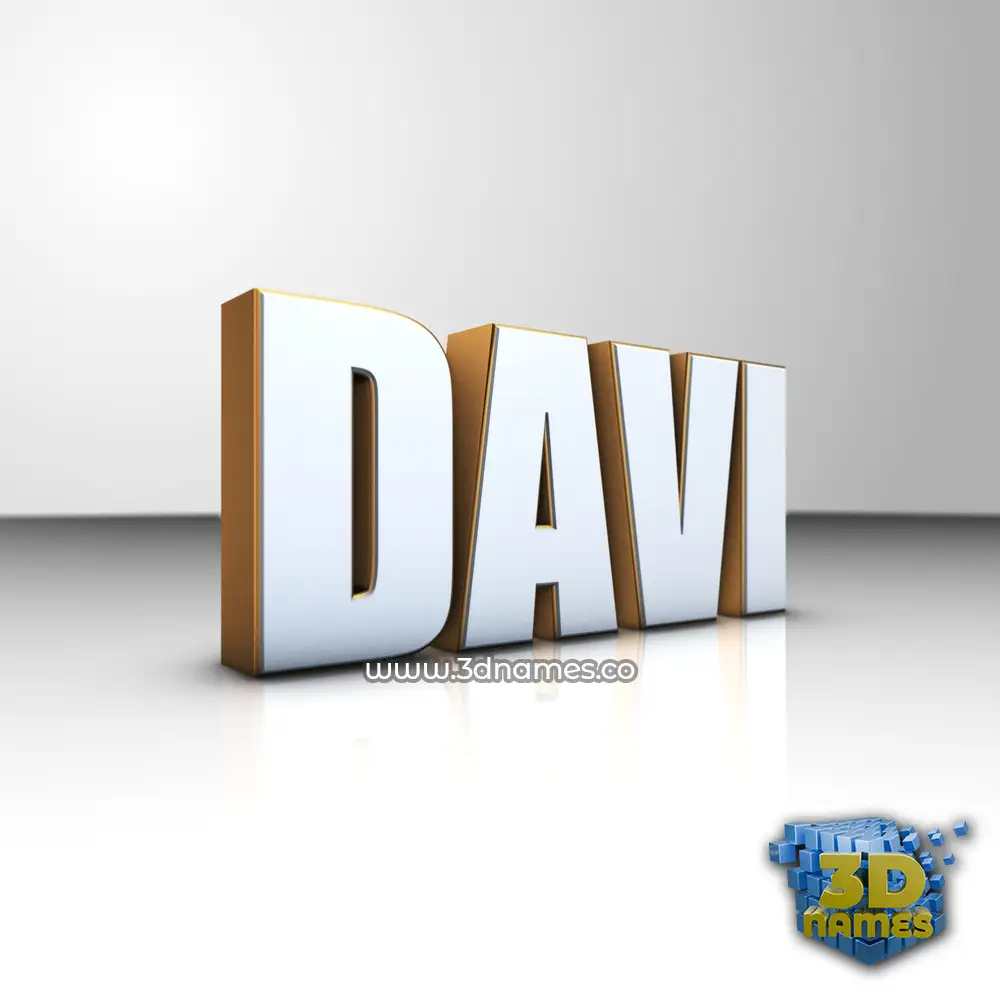 davi in White'n'Gold style - 3D name wallpaper