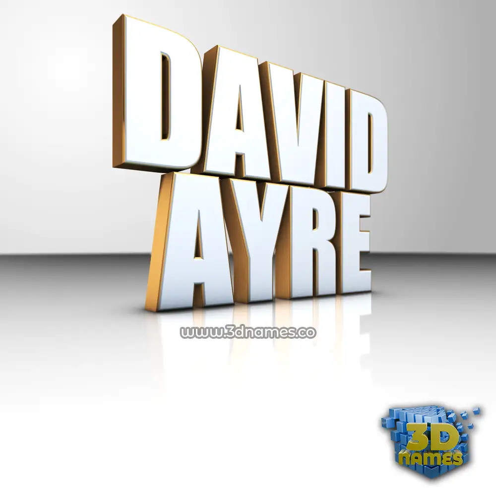 david ayre in White'n'Gold style - 3D name wallpaper
