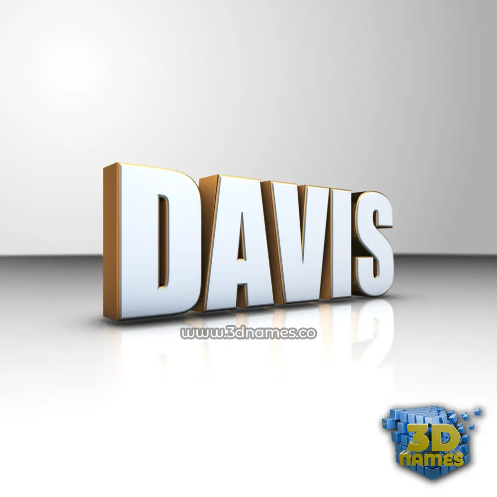davis in White'n'Gold style - 3D name wallpaper
