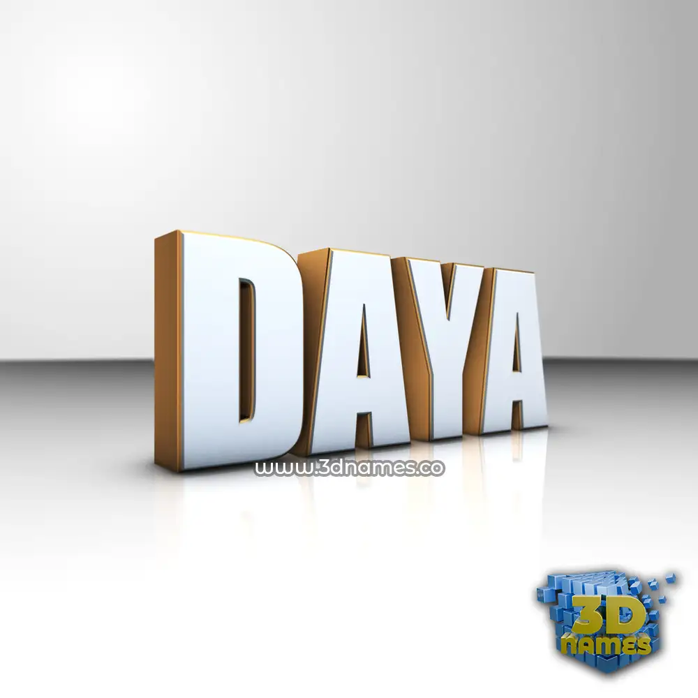 daya in White'n'Gold style - 3D name wallpaper