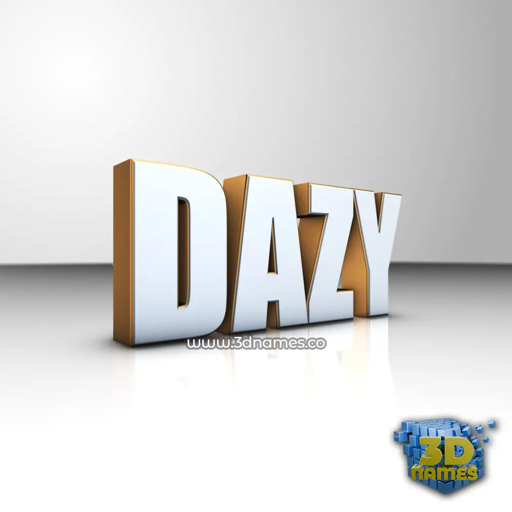 dazy in White'n'Gold style - 3D name wallpaper