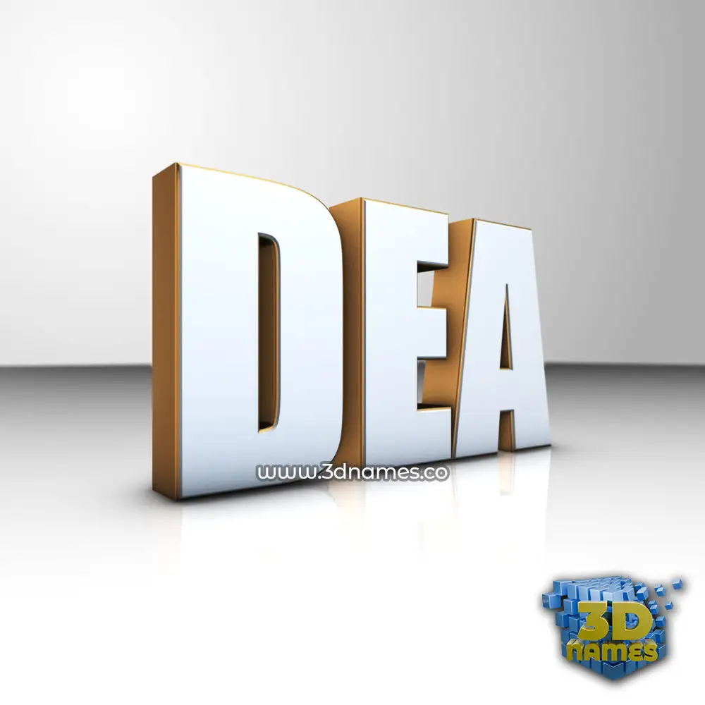 dea in White'n'Gold style - 3D name wallpaper