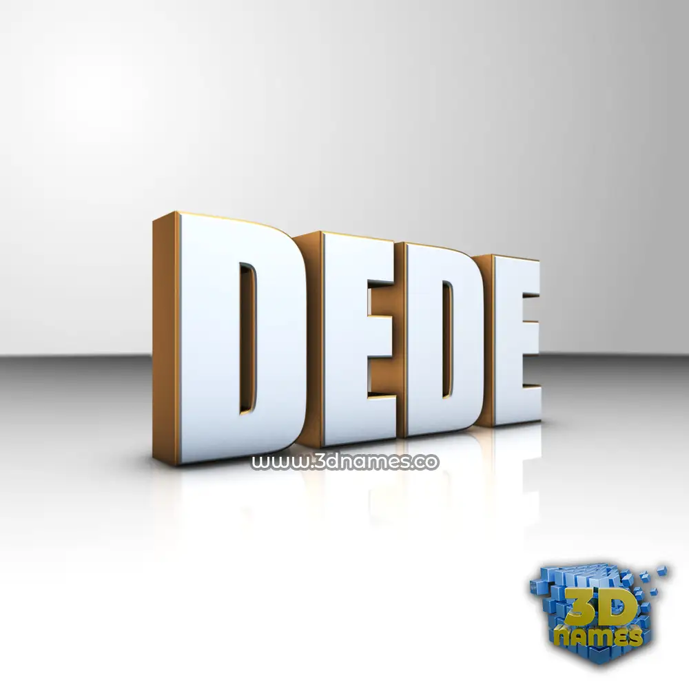dede in White'n'Gold style - 3D name wallpaper