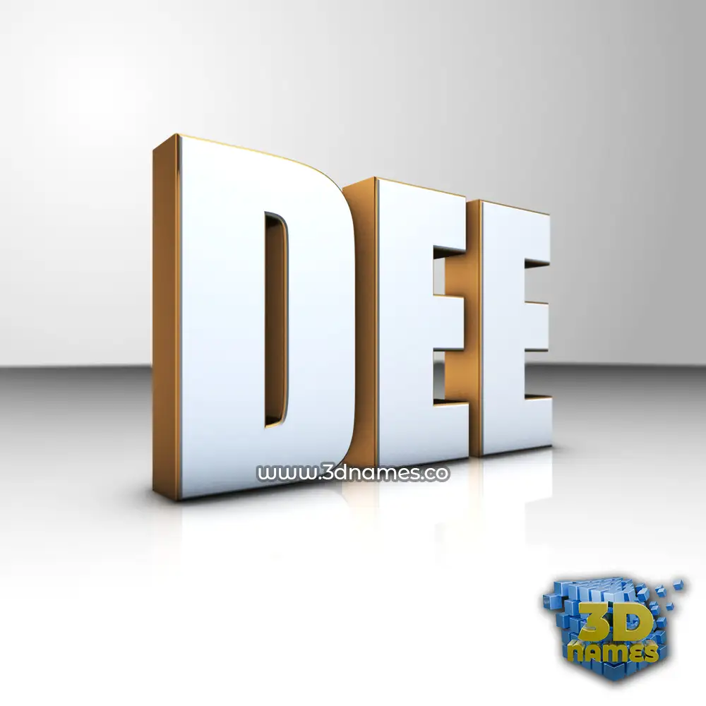 dee in White'n'Gold style - 3D name wallpaper