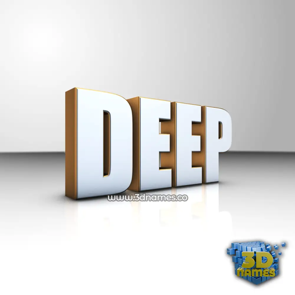 deep in White'n'Gold style - 3D name wallpaper