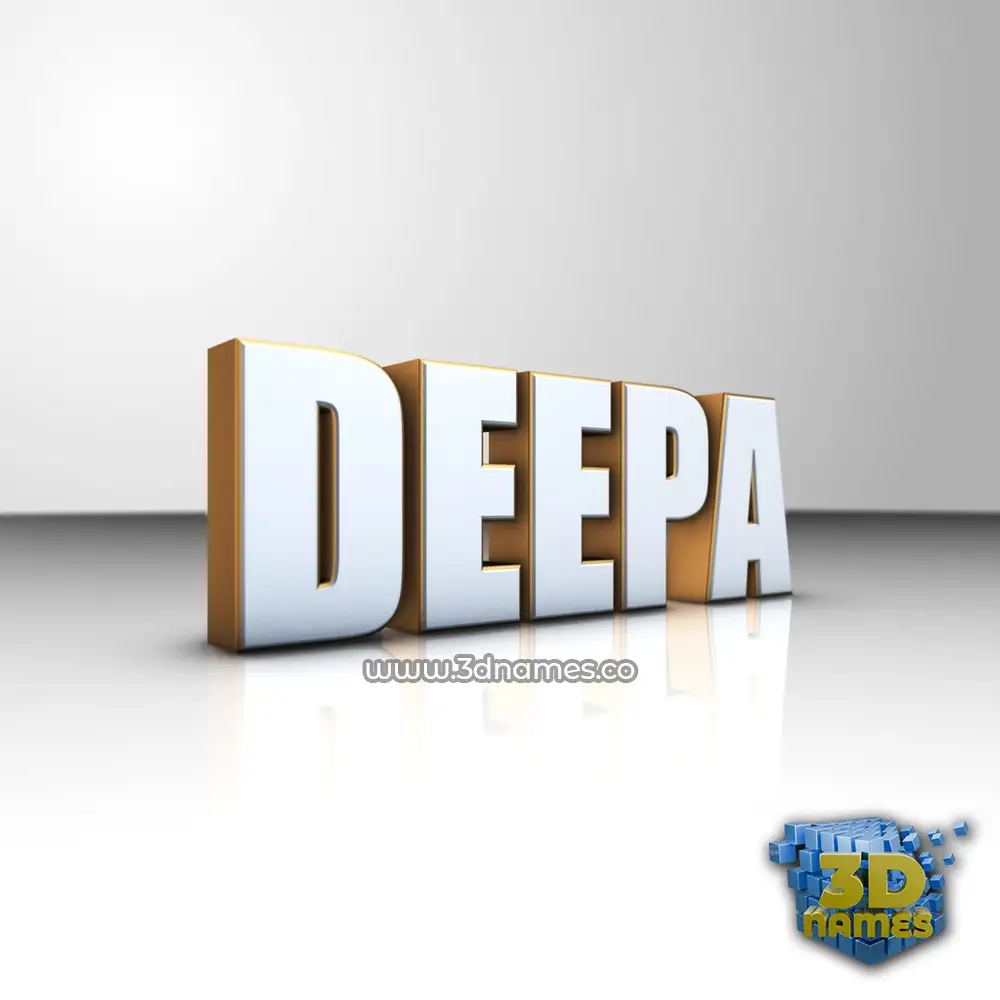deepa in White'n'Gold style - 3D name wallpaper