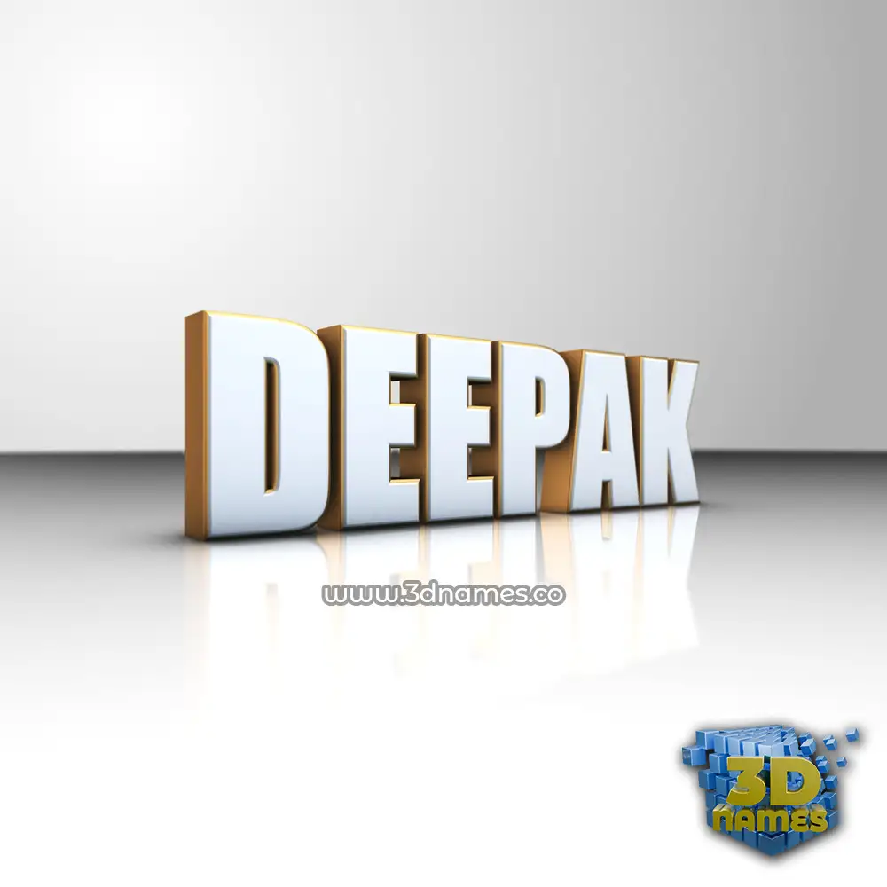 deepak in White'n'Gold style - 3D name wallpaper