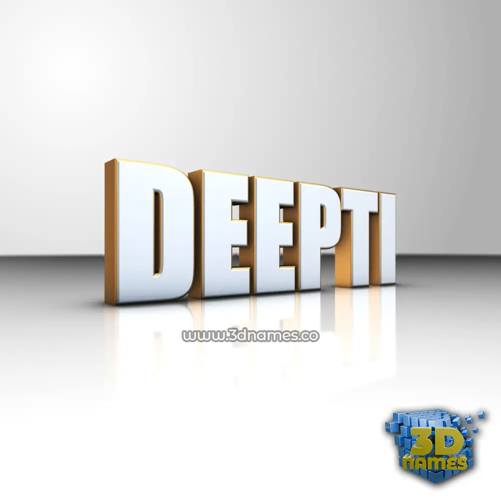 deepti in White'n'Gold style - 3D name wallpaper