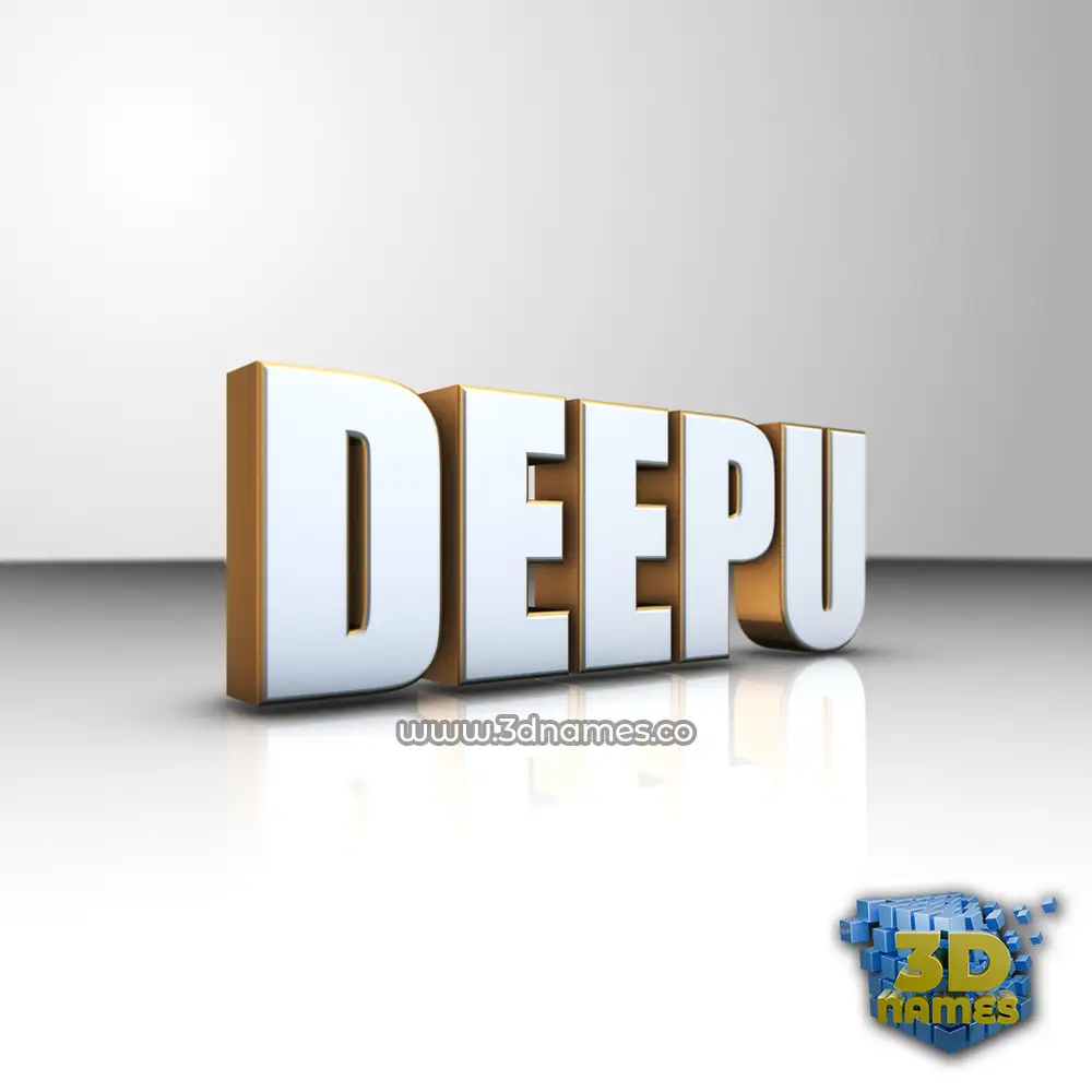 deepu in White'n'Gold style - 3D name wallpaper