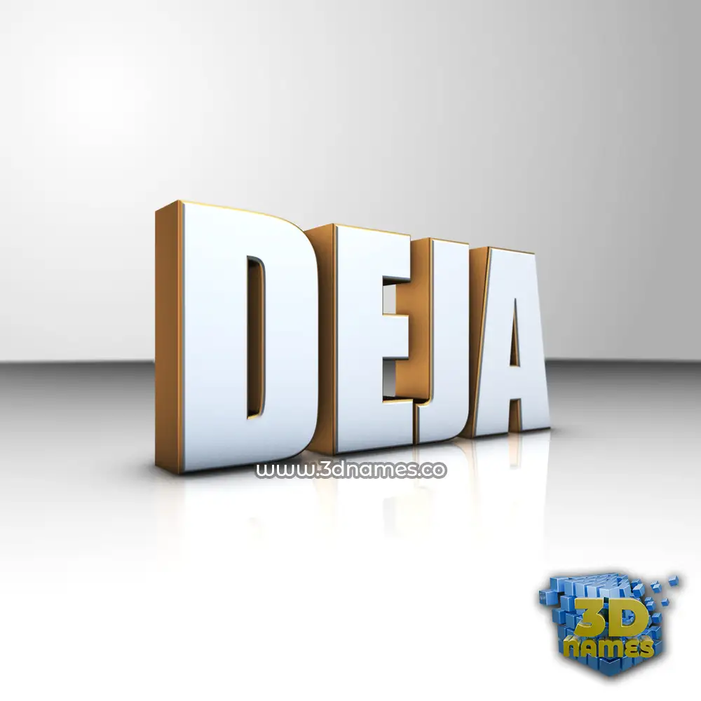 deja in White'n'Gold style - 3D name wallpaper