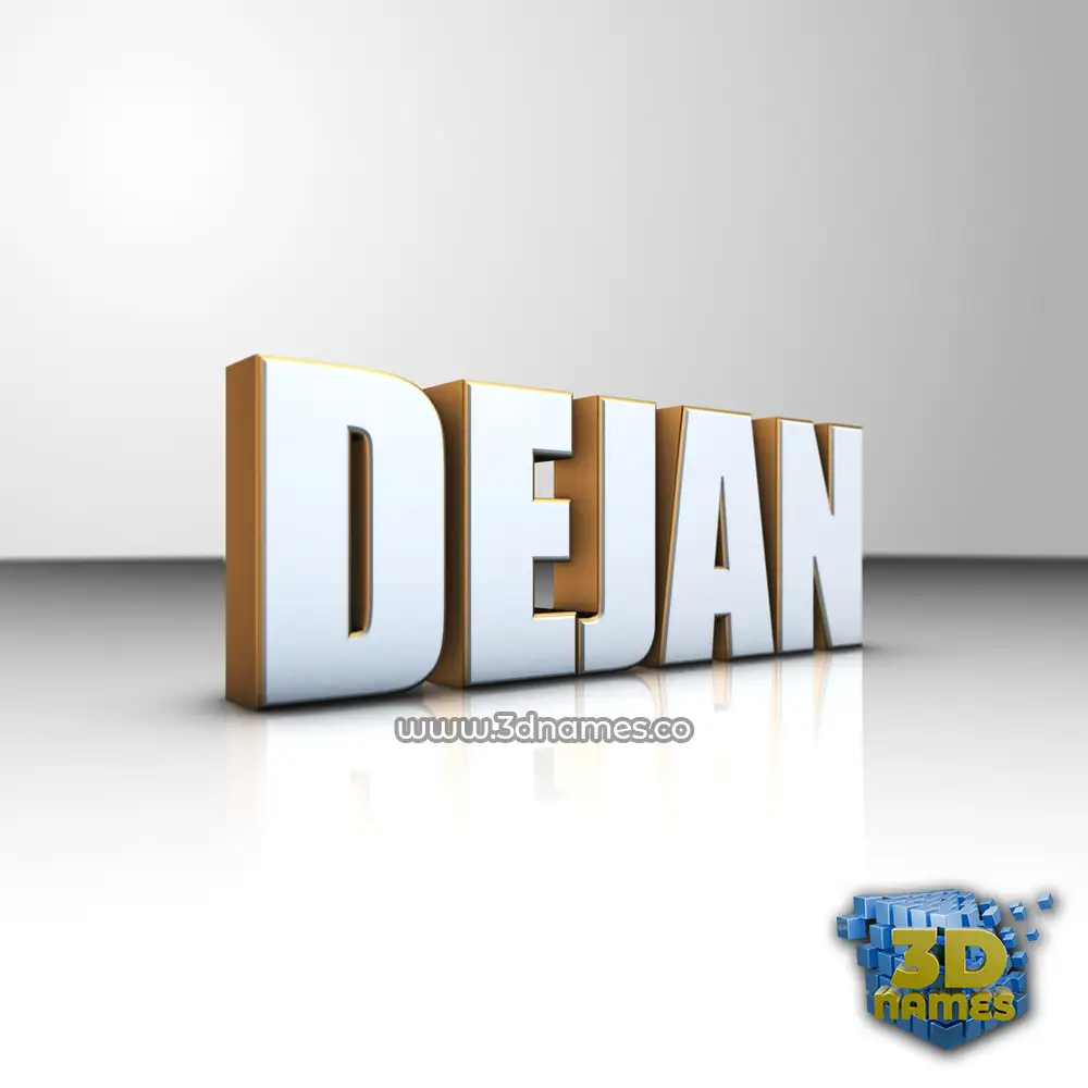 dejan in White'n'Gold style - 3D name wallpaper
