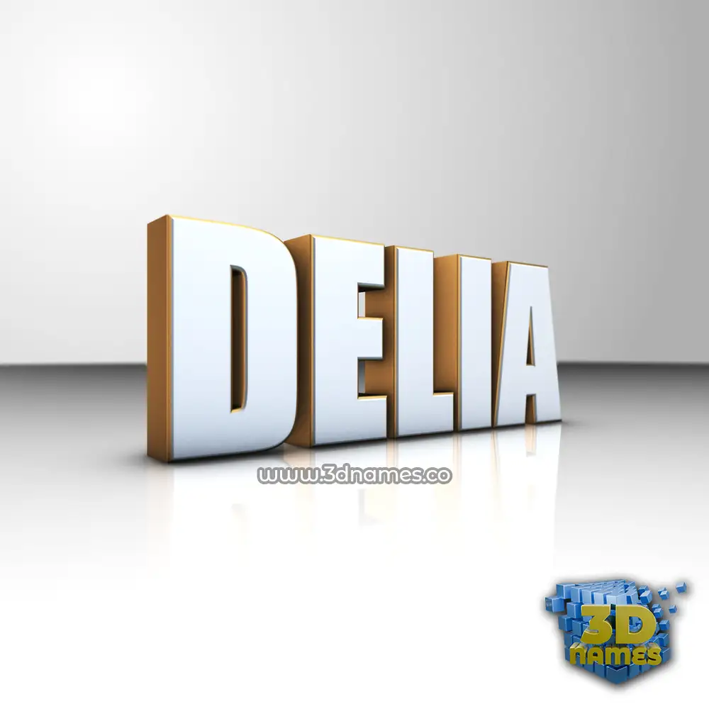 delia in White'n'Gold style - 3D name wallpaper