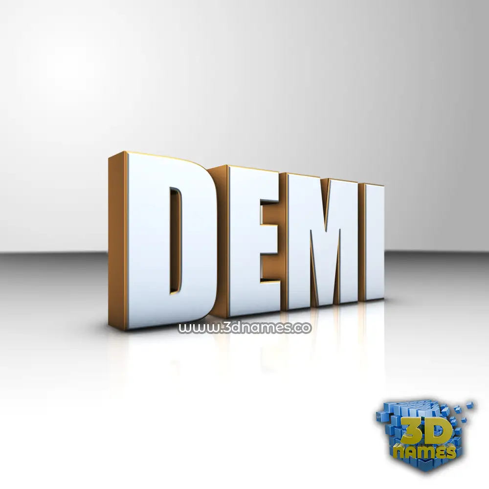 demi in White'n'Gold style - 3D name wallpaper