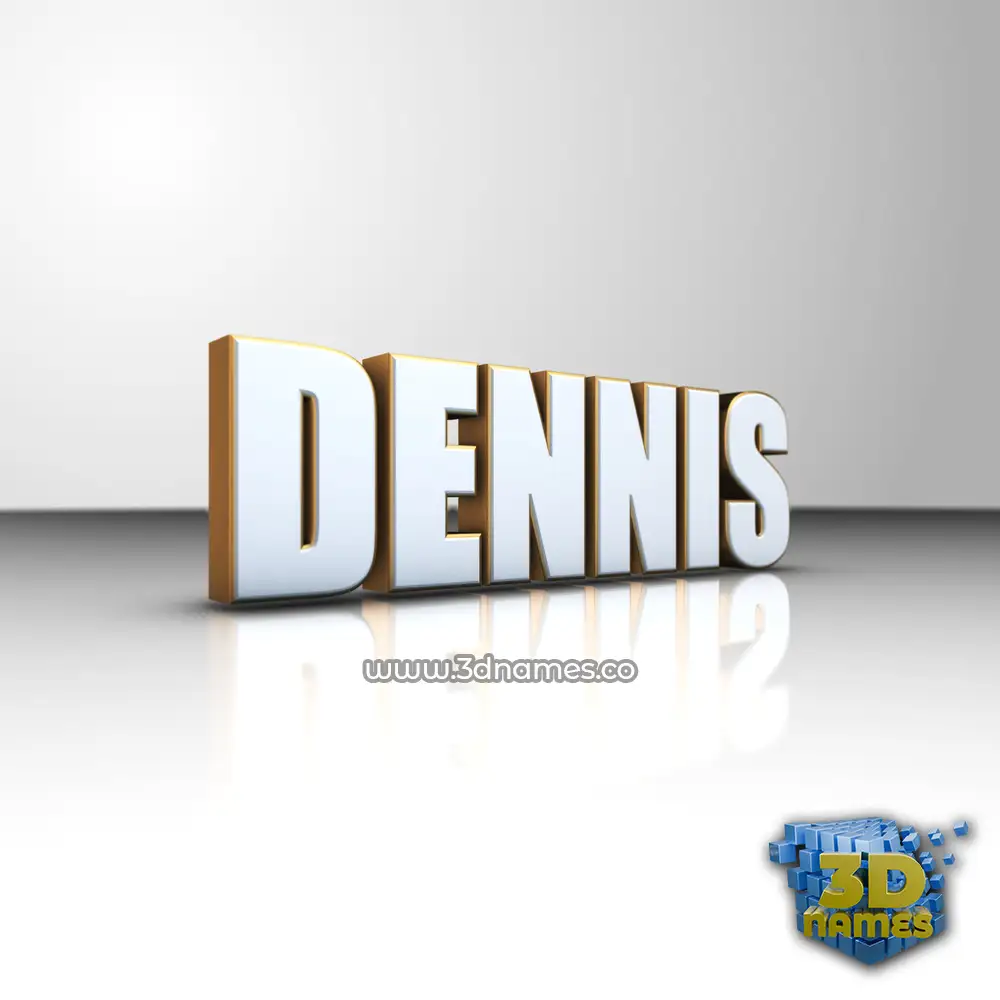 dennis in White'n'Gold style - 3D name wallpaper