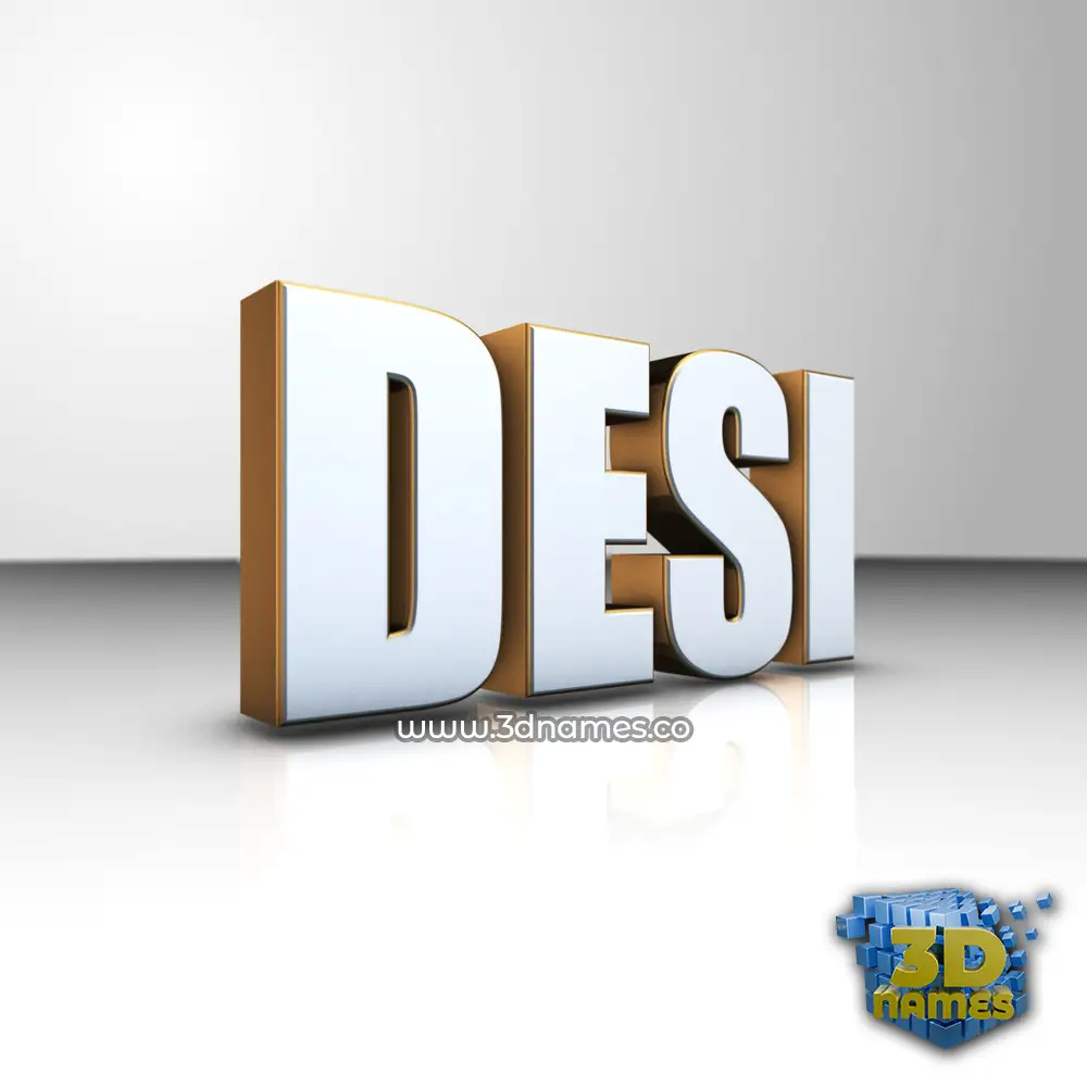 desi in White'n'Gold style - 3D name wallpaper