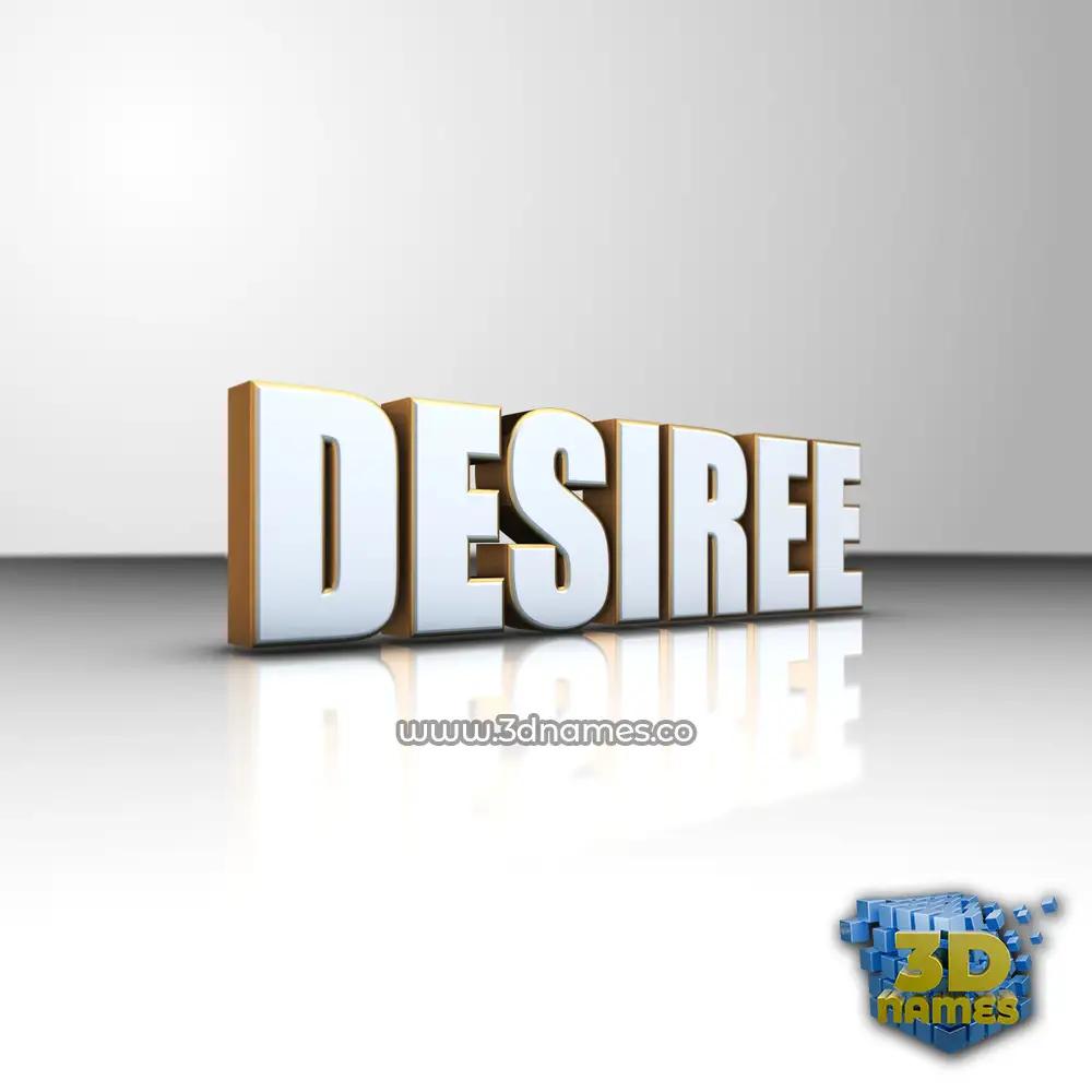 desiree in White'n'Gold style - 3D name wallpaper