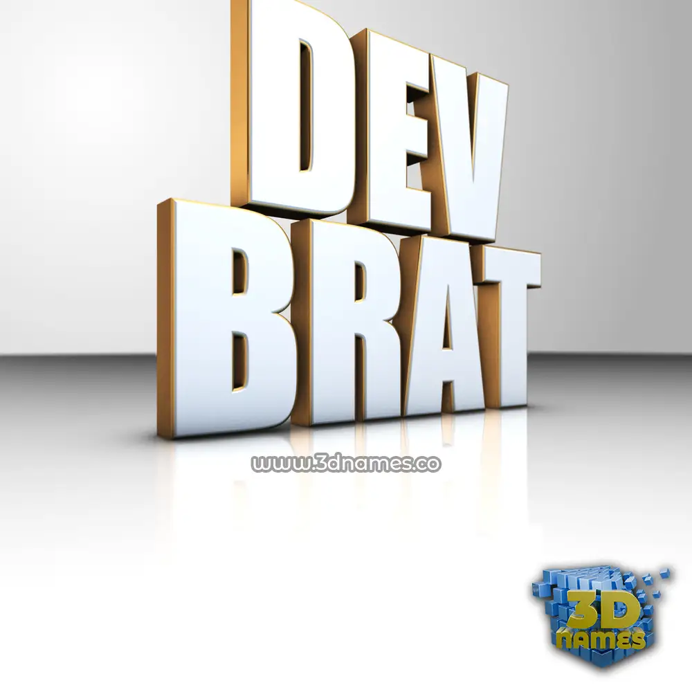 dev brat in White'n'Gold style - 3D name wallpaper
