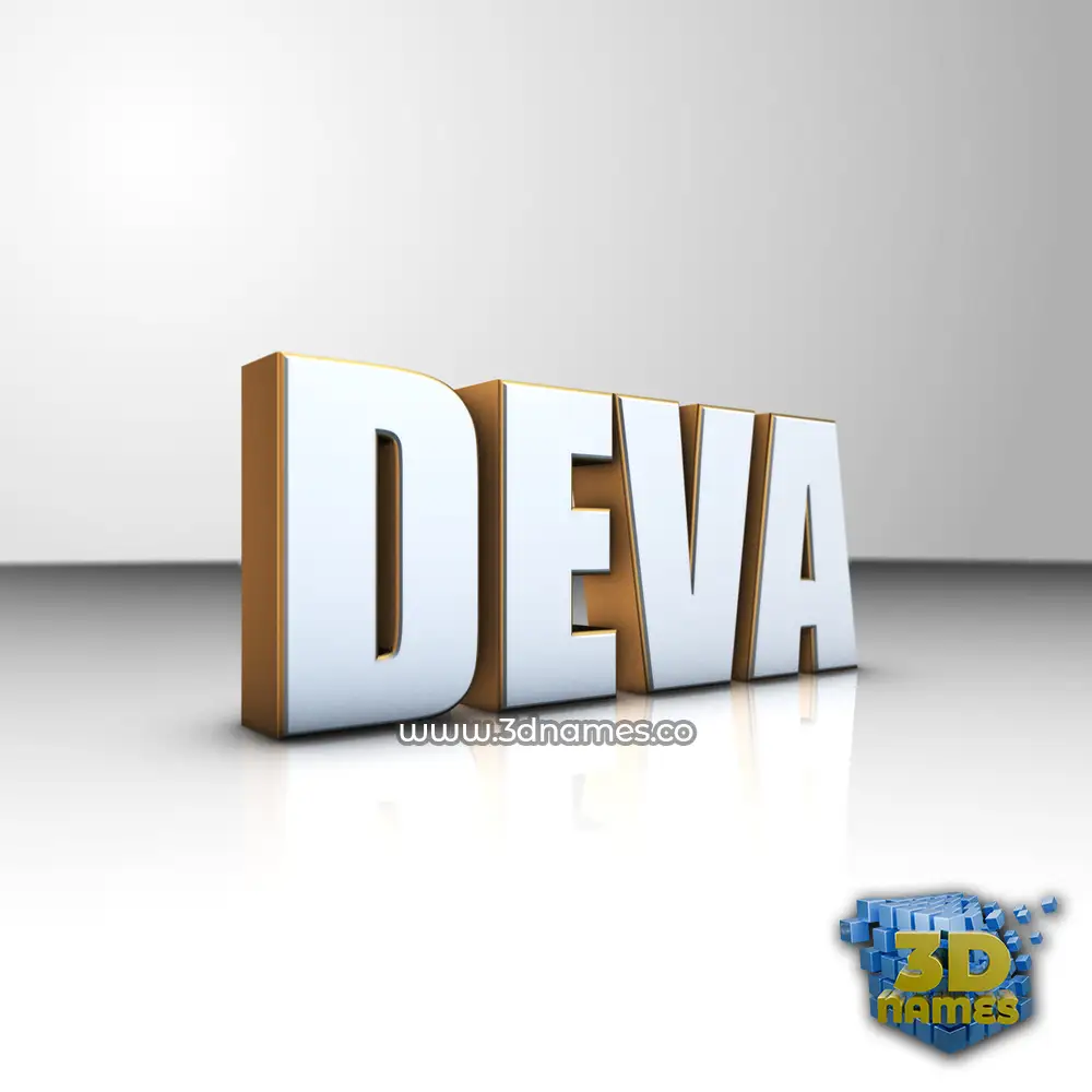 deva in White'n'Gold style - 3D name wallpaper