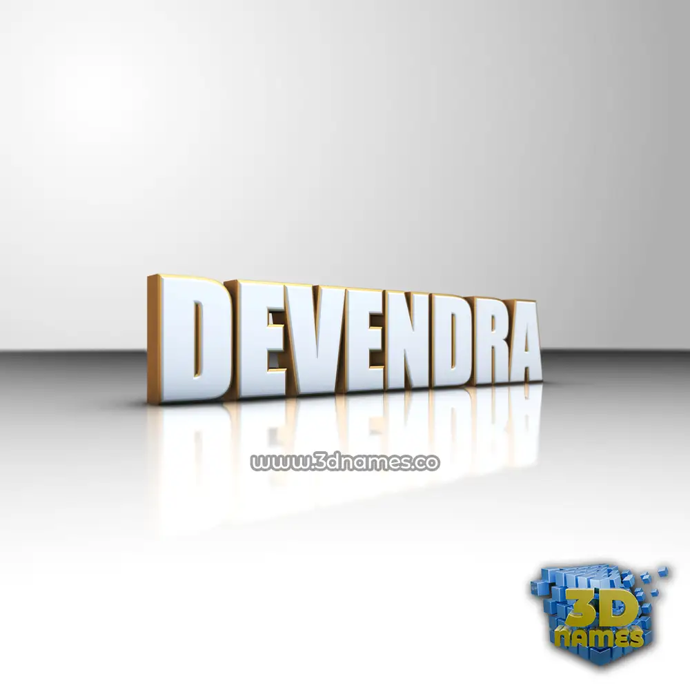 devendra in White'n'Gold style - 3D name wallpaper