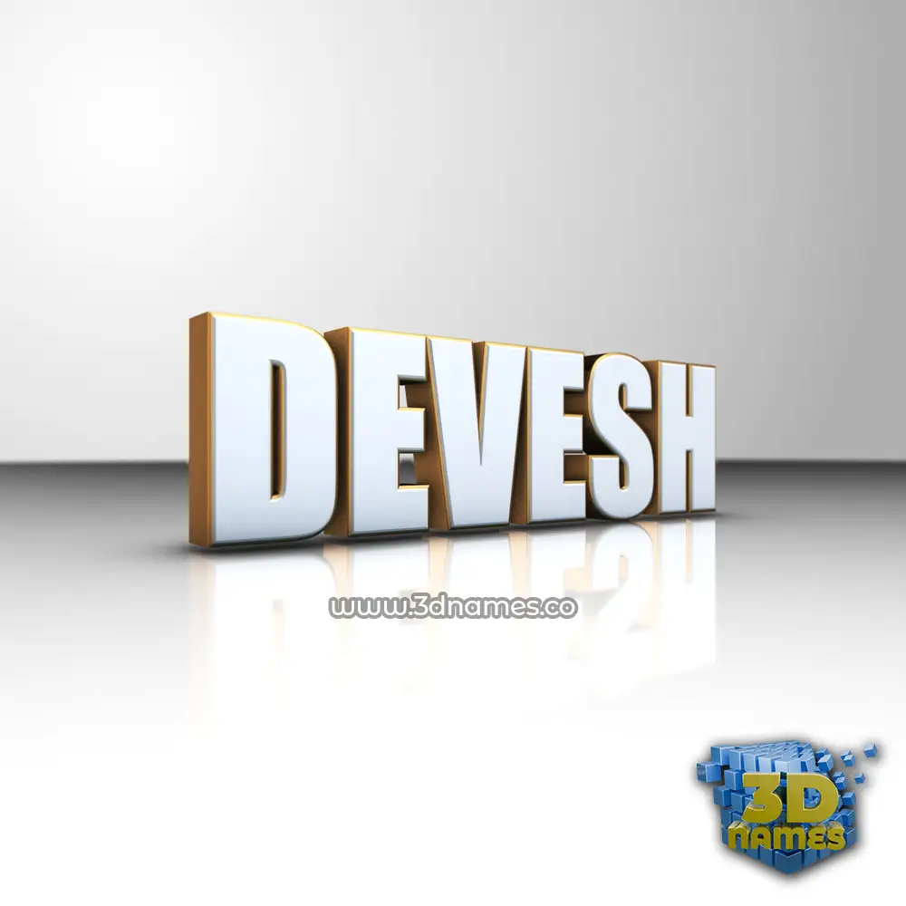 devesh in White'n'Gold style - 3D name wallpaper