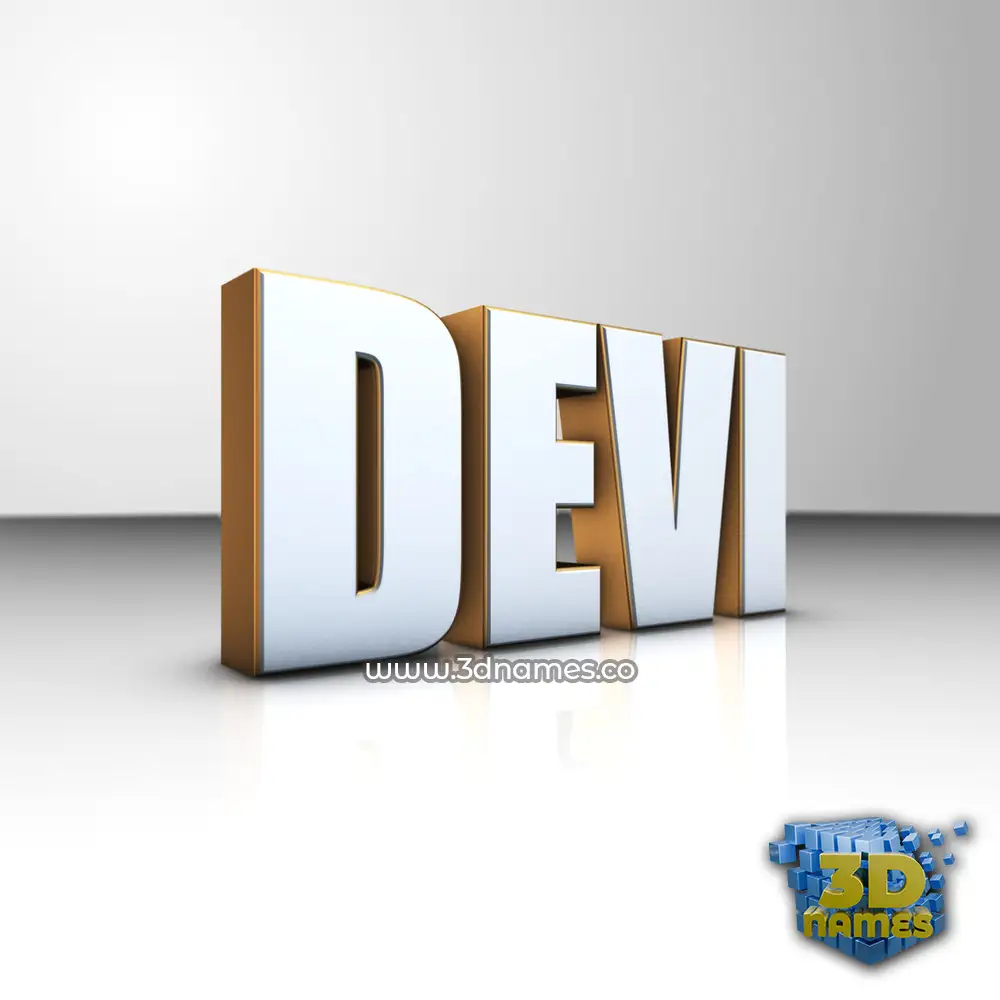 devi in White'n'Gold style - 3D name wallpaper