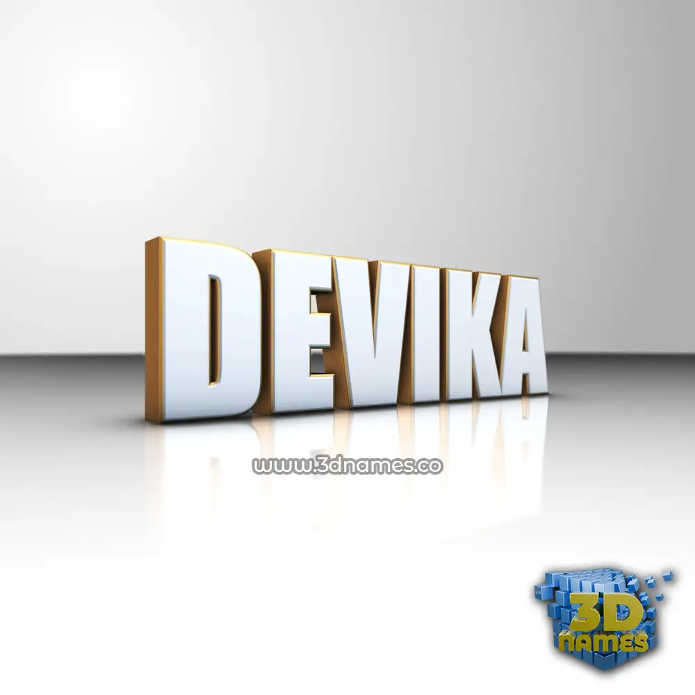 devika in White'n'Gold style - 3D name wallpaper