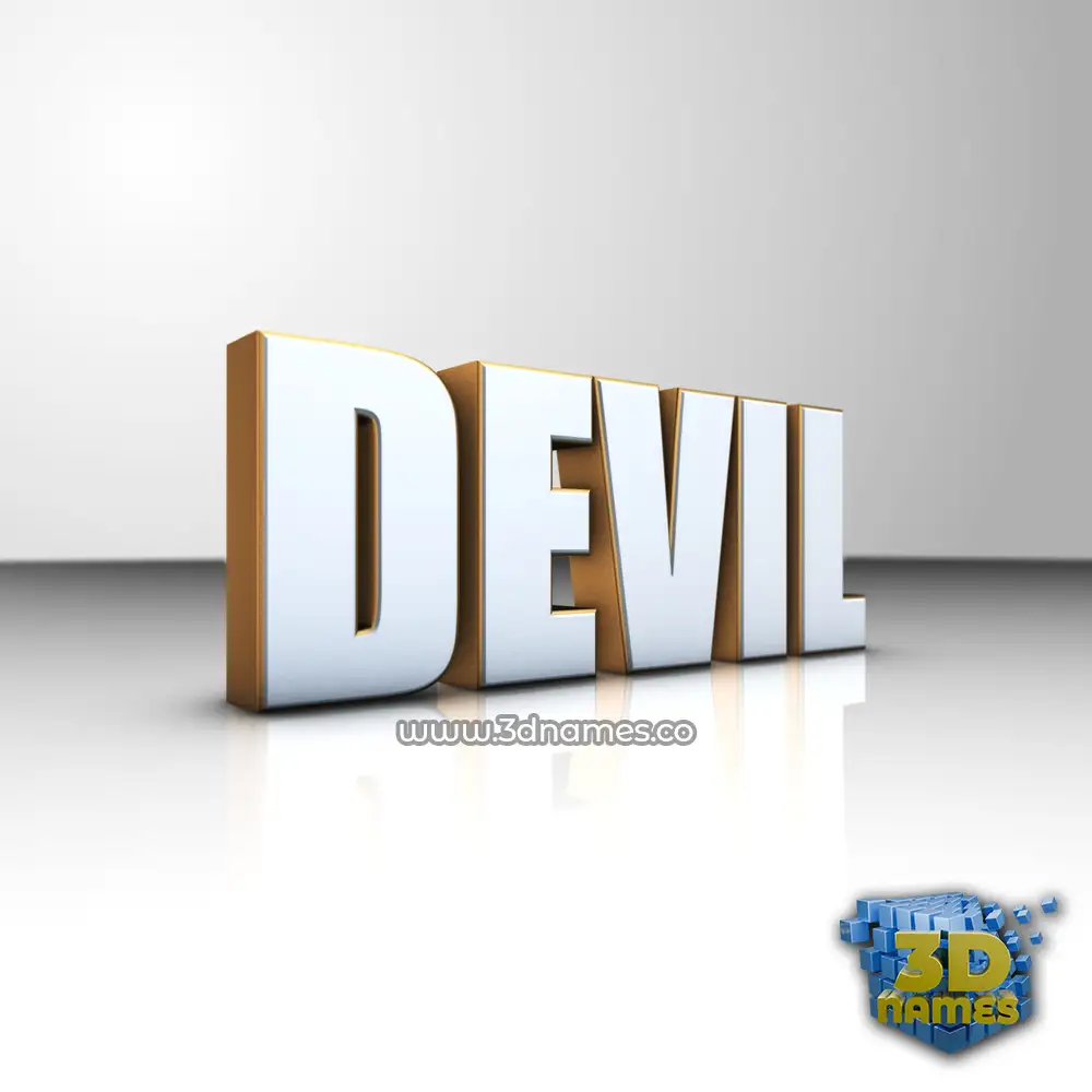 devil in White'n'Gold style - 3D name wallpaper