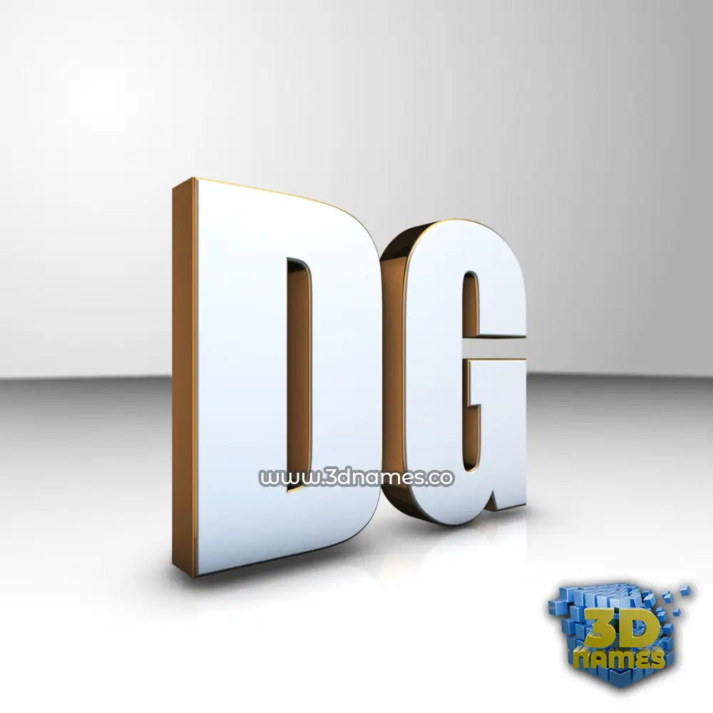 dg in White'n'Gold style - 3D name wallpaper