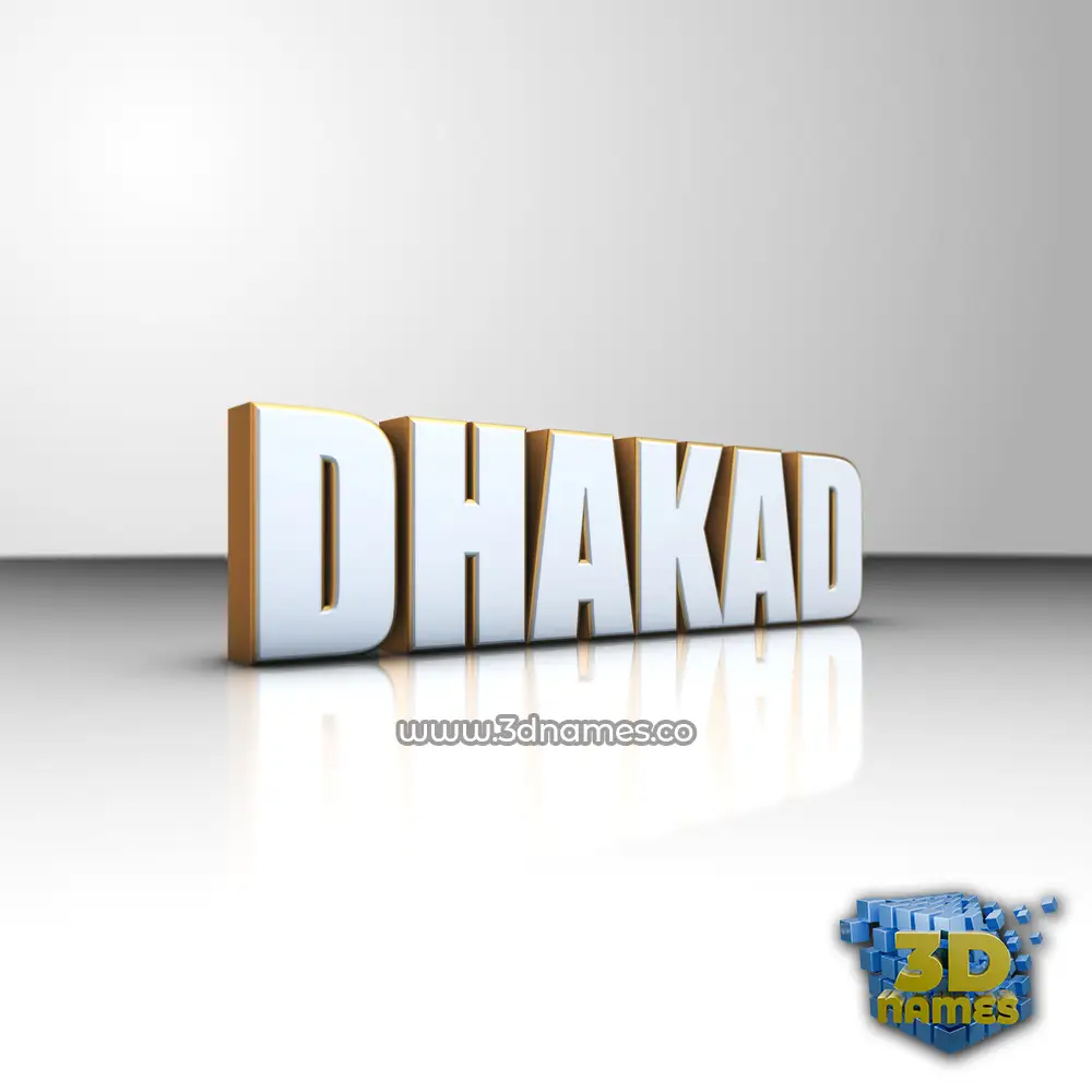 dhakad in White'n'Gold style - 3D name wallpaper