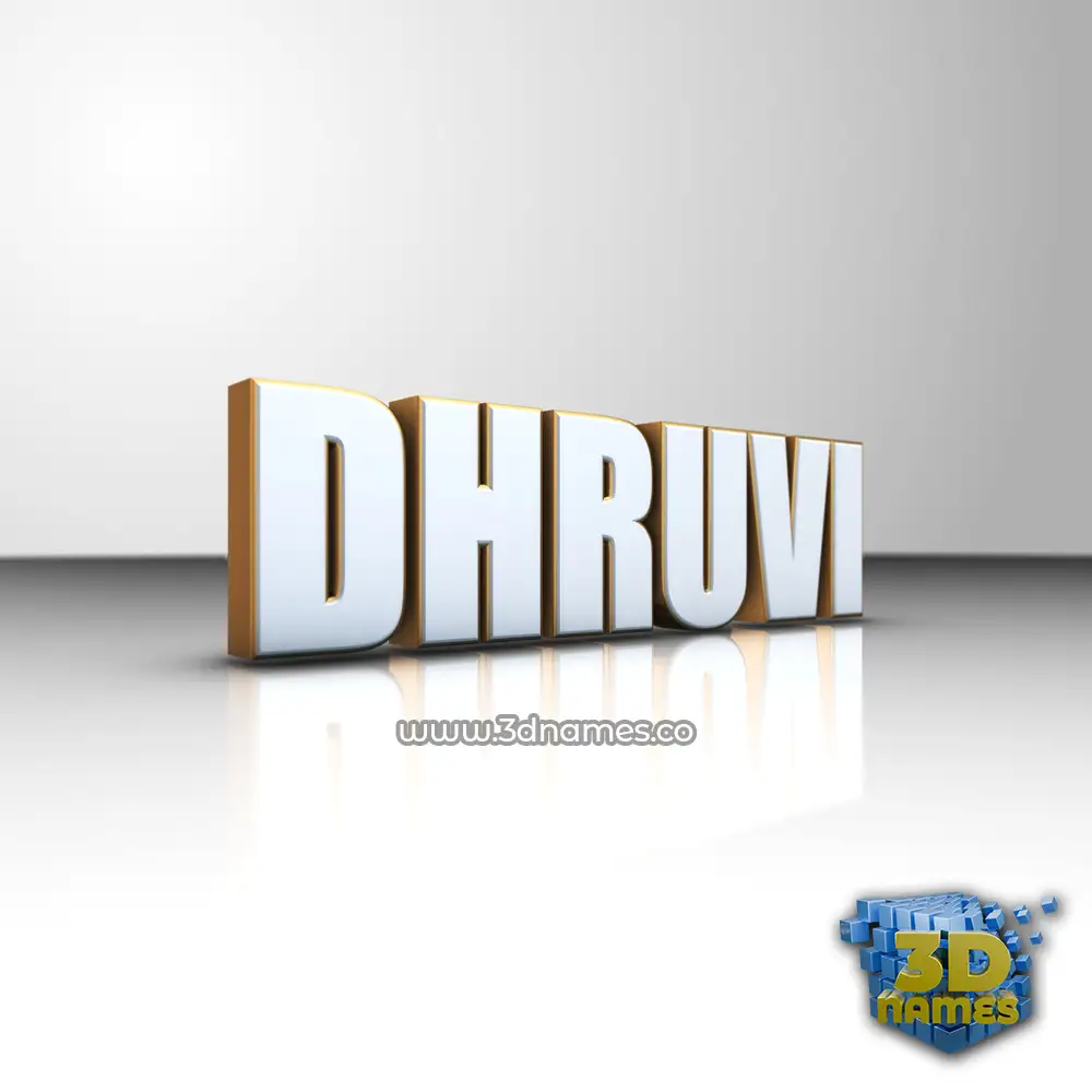 dhruvi in White'n'Gold style - 3D name wallpaper