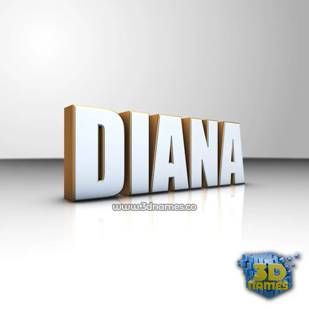 diana in White'n'Gold style - 3D name wallpaper
