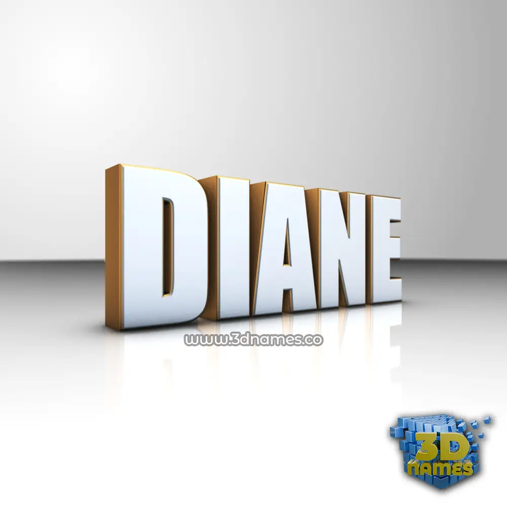 diane in White'n'Gold style - 3D name wallpaper