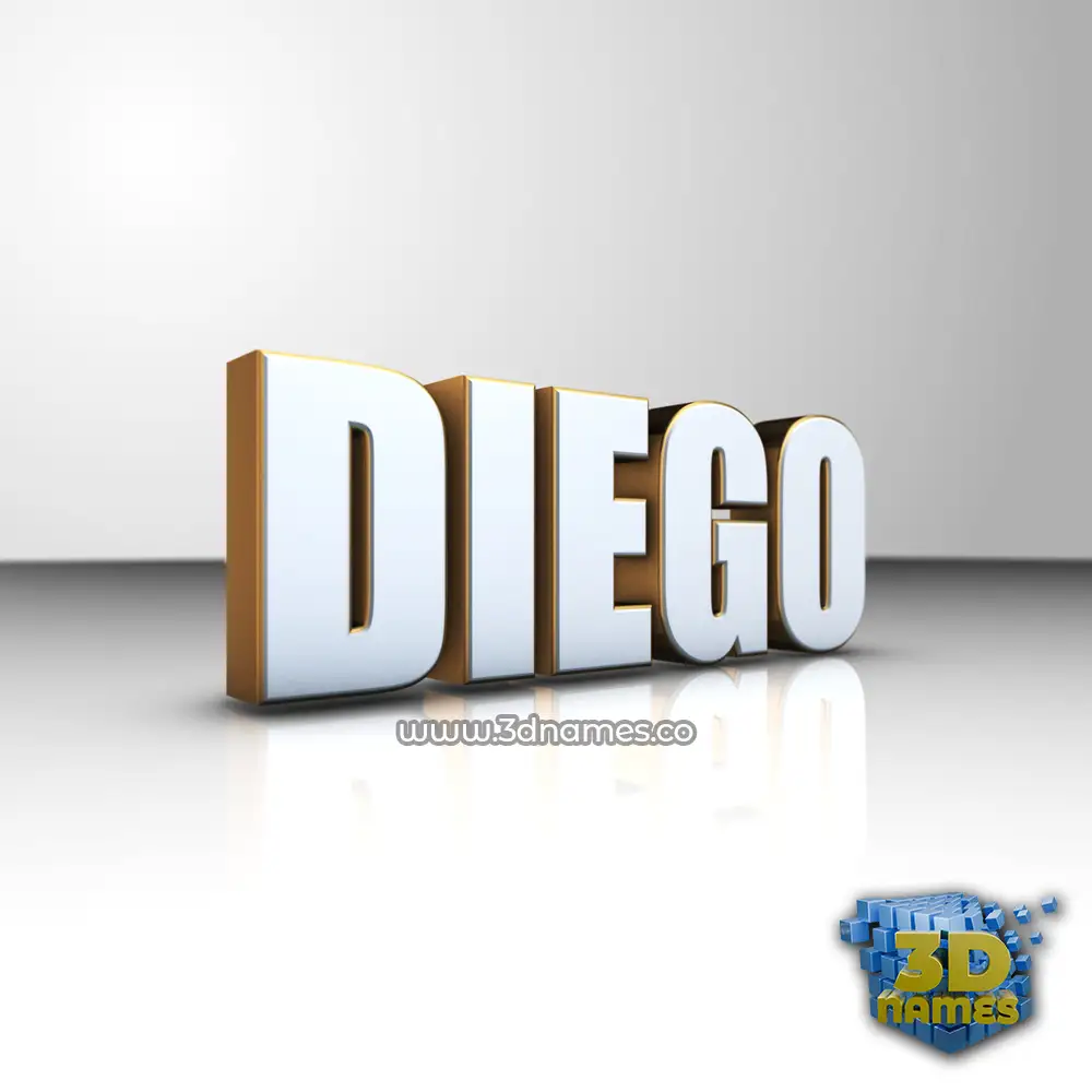 diego in White'n'Gold style - 3D name wallpaper