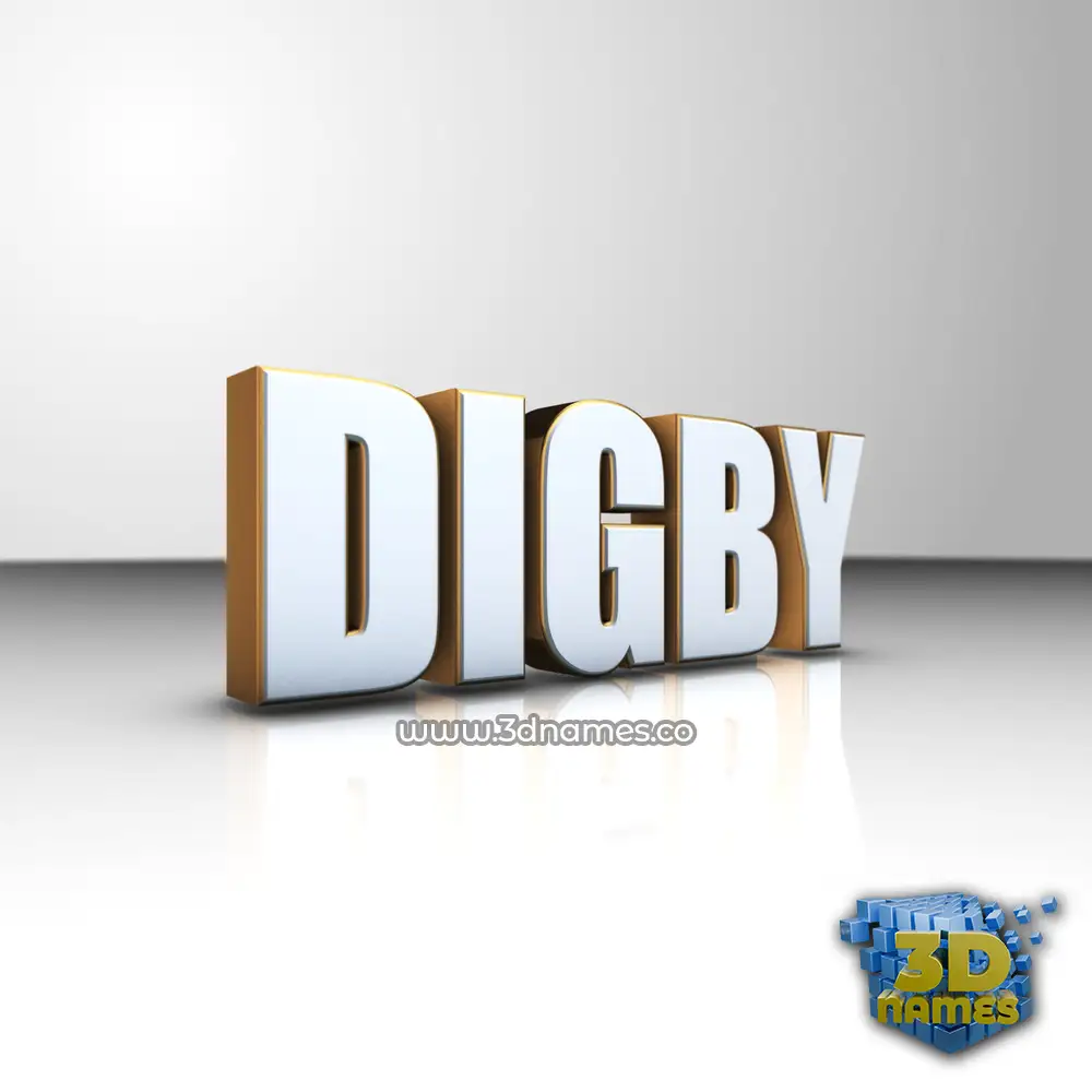 digby in White'n'Gold style - 3D name wallpaper