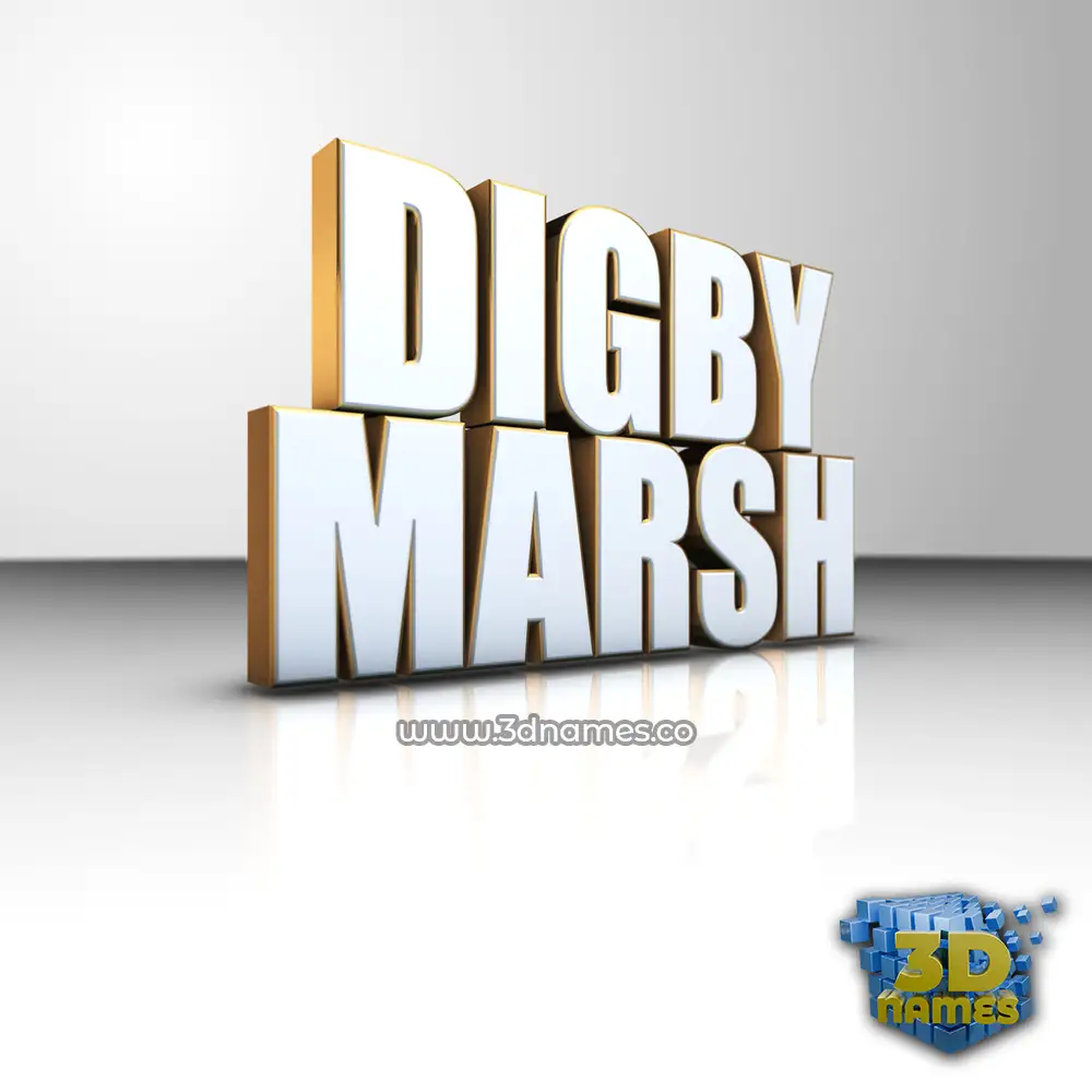 digby marsh in White'n'Gold style - 3D name wallpaper