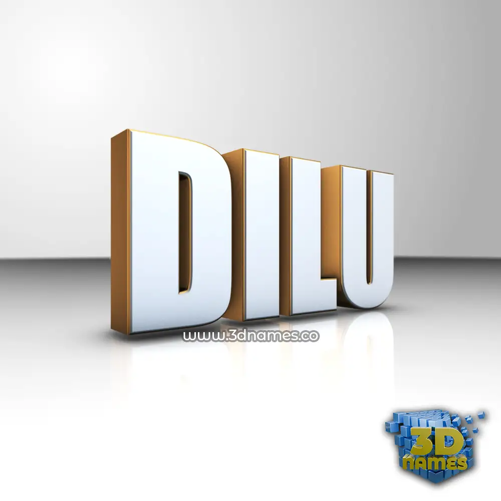 dilu in White'n'Gold style - 3D name wallpaper