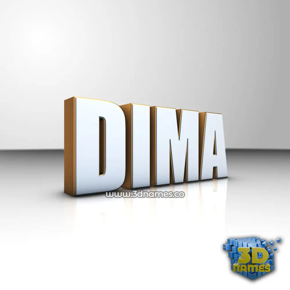 dima in White'n'Gold style - 3D name wallpaper