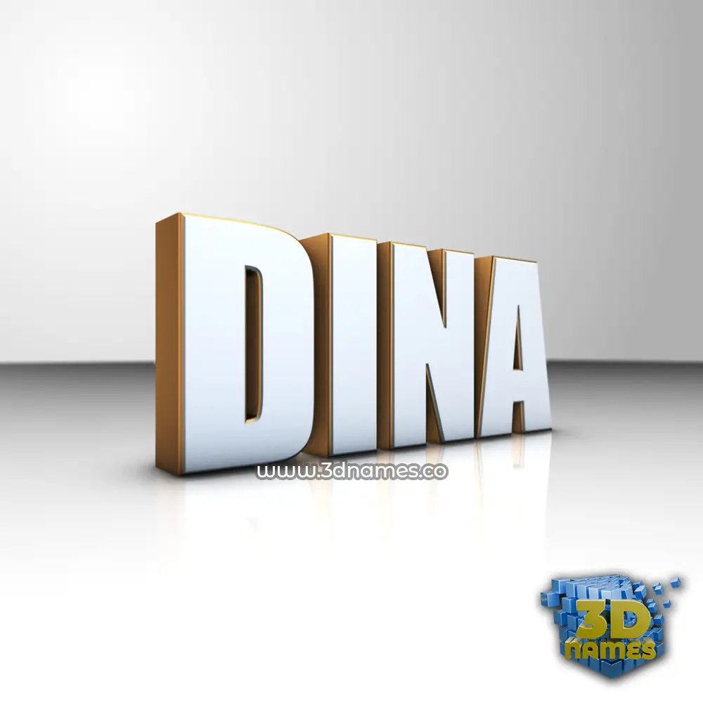 dina in White'n'Gold style - 3D name wallpaper