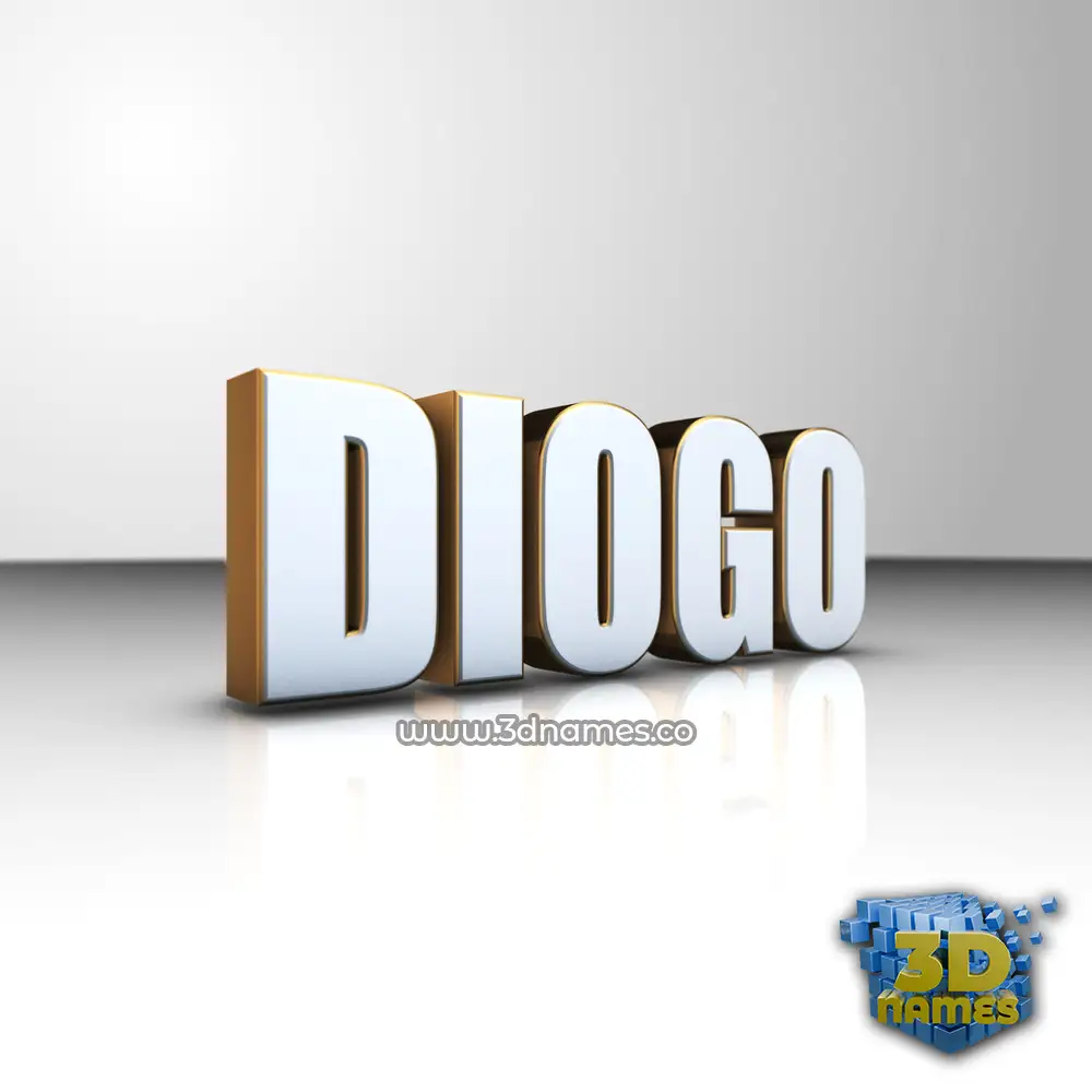 diogo in White'n'Gold style - 3D name wallpaper